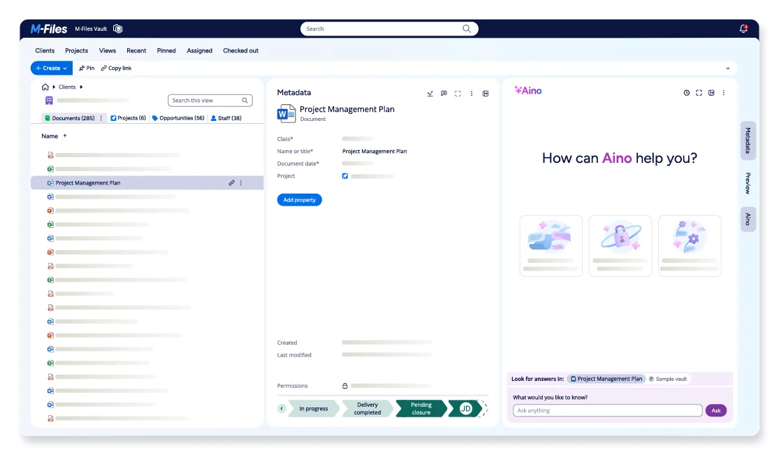 Motiv- M-Files kontekst først dokumenthåndtering