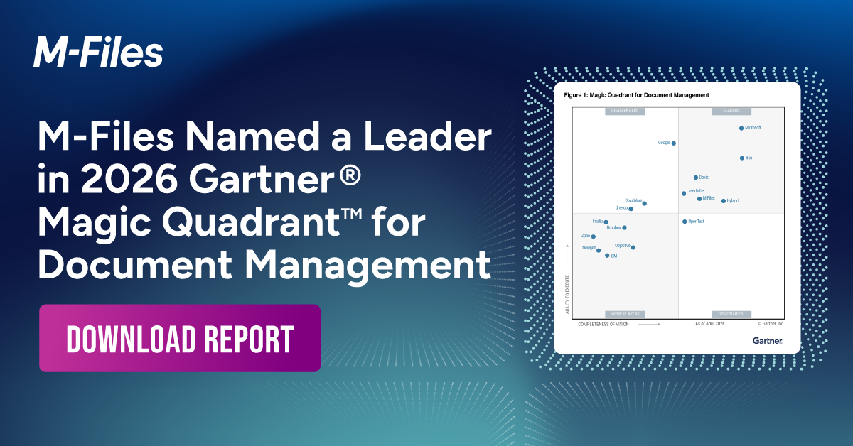 Grafik zum Gartner Quadrant 2026 für Dokumentenmanagement